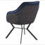 Ensemble de 2 chaises de salle à manger rembourrées bleues et bronze industriel