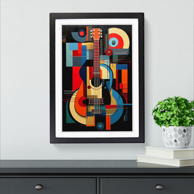 Guitar Constructivism - Single Picture Frame Print on Wood