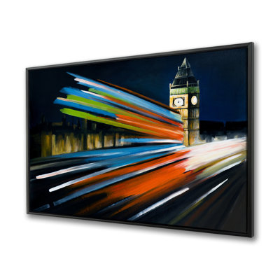 «London Bus with Long Exposure», décor de toile rouge
