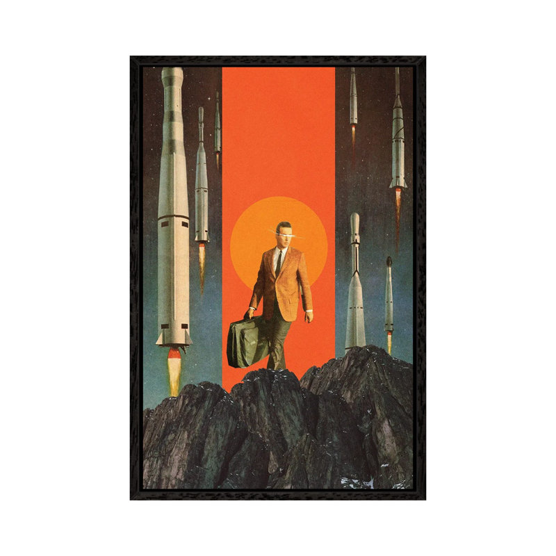 The Departure by Frank Moth - Print on Canvas, 101.6cm H x 66.04cm W x 3.81cm D, Black Framed