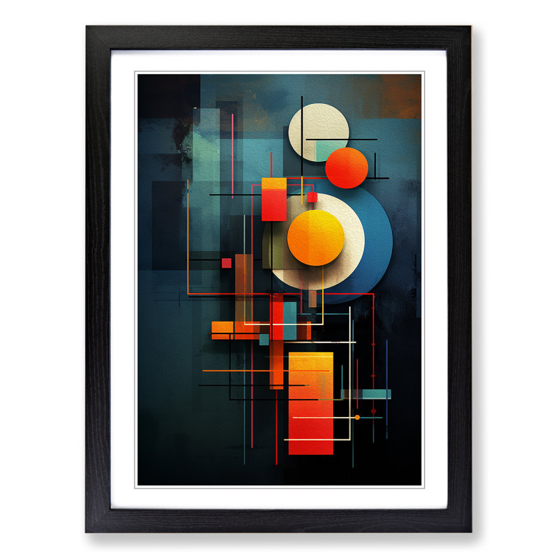 Bauhaus Digital Art - Framed Print, Black Framed, 34cm H x 25cm W