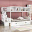 Lit superposé simple au dessus d'un lit double avec tiroirs Tallmadge-825556564