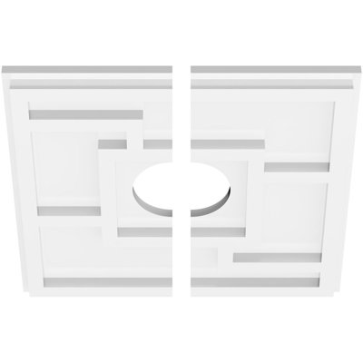 Médaillon de plafond contemporain en PVC de qualité architecturale, deux pièces 12 po x P 3 po x P 4 po x P 1 po