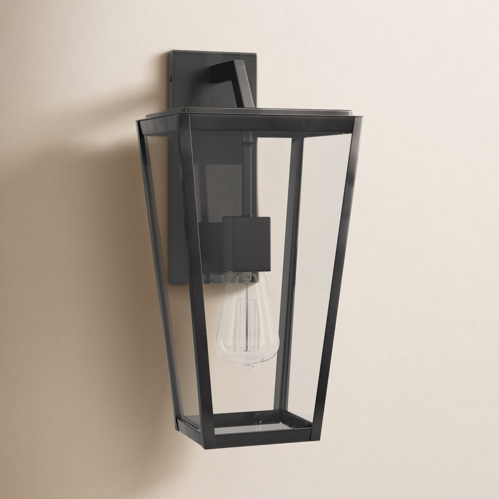 Breton Outdoor Wall Lantern, 16.375" H x 8" W x 8" D