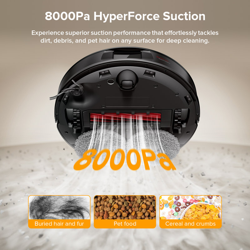 Roborock Qrevo Series, Robot Vacuum and Mop, 8000Pa Suction, Anti-Tangle Brushes, Smart Obstacle Avoidance, Self-Washing (QV 35A)