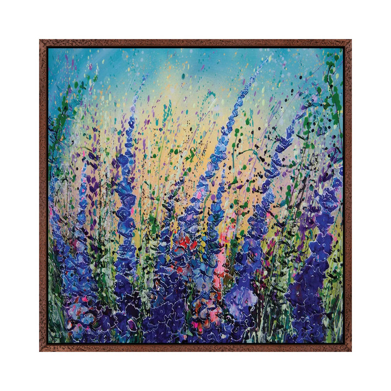 Love Blue Summer Sky by Lena Owens - Painting on Canvas, Classic Wood Framed Canvas, 45.72cm H x 45.72cm W x 3.81cm D
