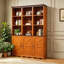 Armoire de rangement combinée 3 en 1 Farmhouse, bibliothèque en panneau de fibres à densité moyenne à grain de bois 3D, casiers de présentation ouverts et armoires fermées avec tablette réglable, bibliothèque librement combinable pour le bureau d'étude du salon-756201069