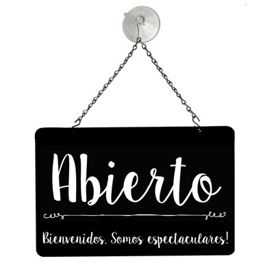 Spanish Print Open/Closed Metal Sign Kit