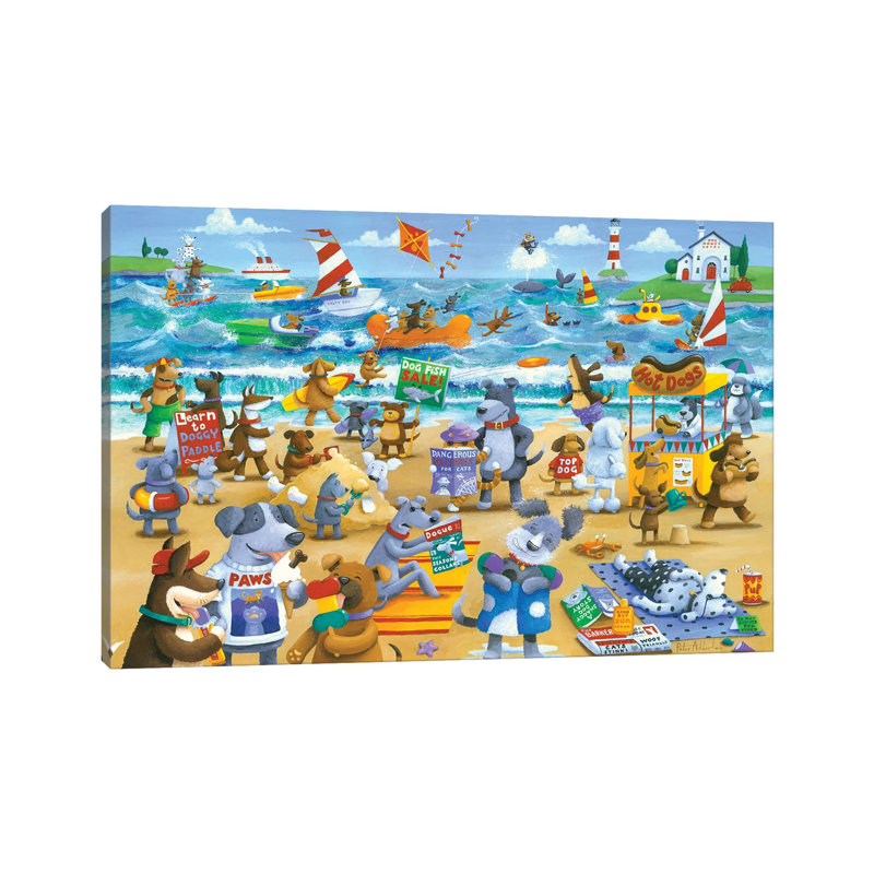 Dogs Beach by Peter Adderley - Wrapped Canvas Gallery-Wrapped Canvas Giclée, 20.32 cm H x 30.48 cm W
