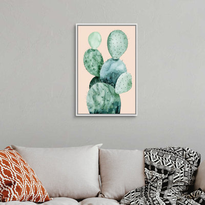 Cactus sur corail II - reproduction d'art sur toile