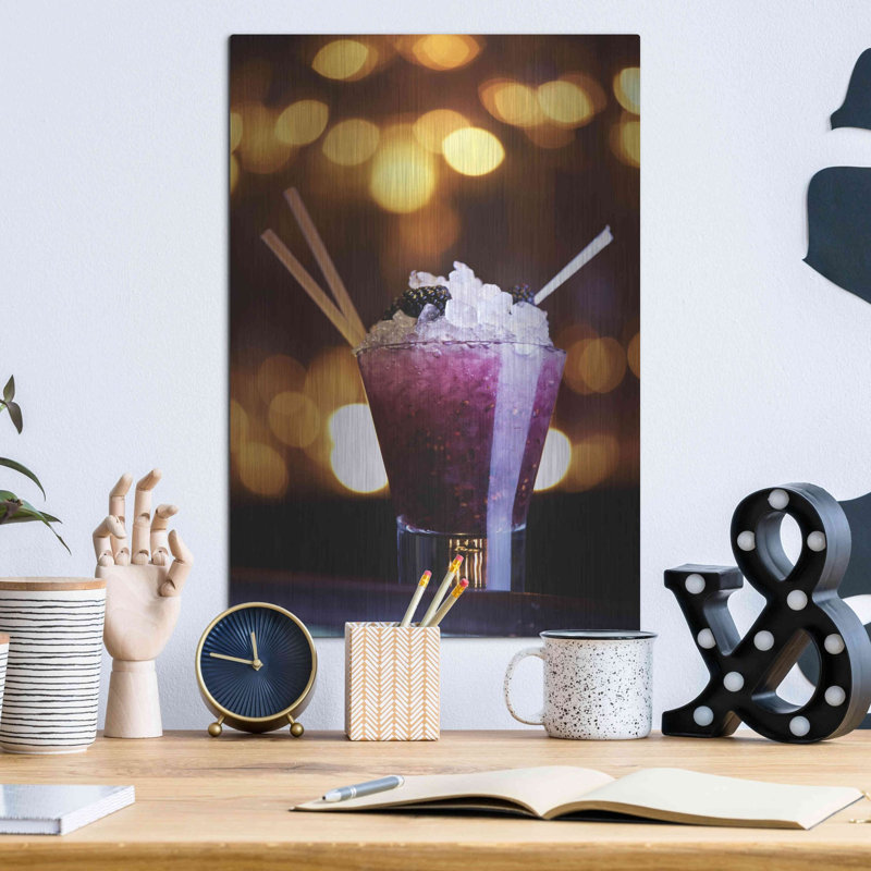 Mauve violet, art mural en métal, H 16 po x l 12 po