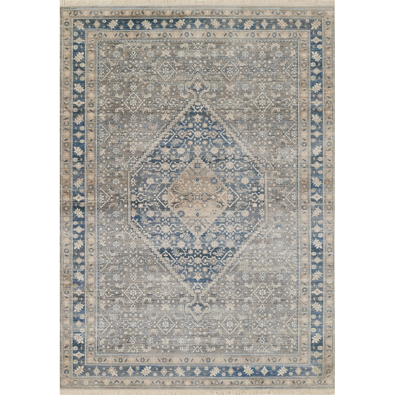 Tapis oriental bleu Borre, Rectangle 2 pi x 3 pi