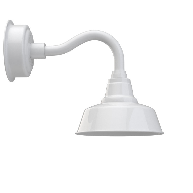 Luminaire de grange à del 1 lumière del Destinee, H 13,13 po x l 10 po x P 23 po, Blanc