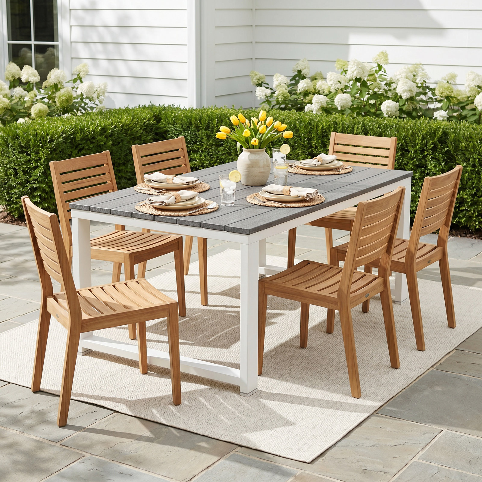 Townsend 35" Patio Table, Gray