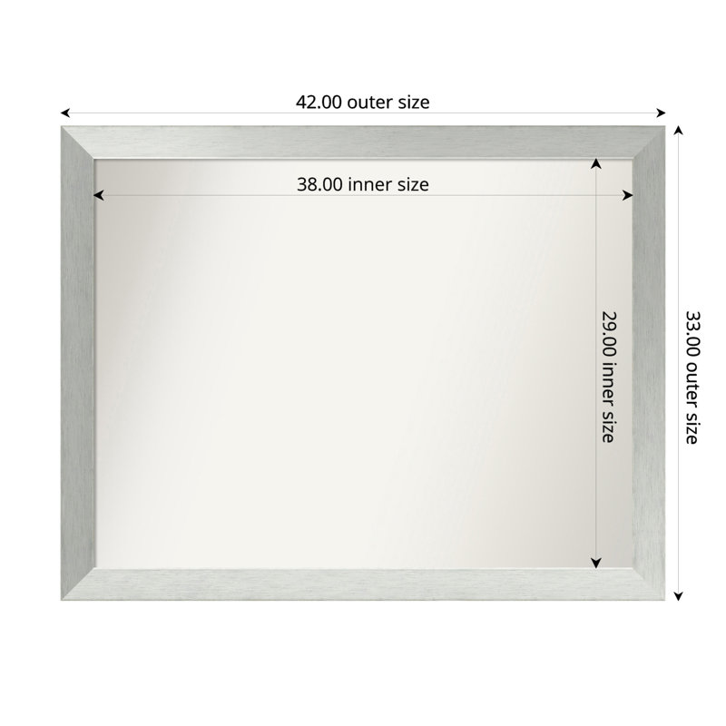 Twanya Solid Wood Wall Mirror, Rectangle, 33" x 42"
