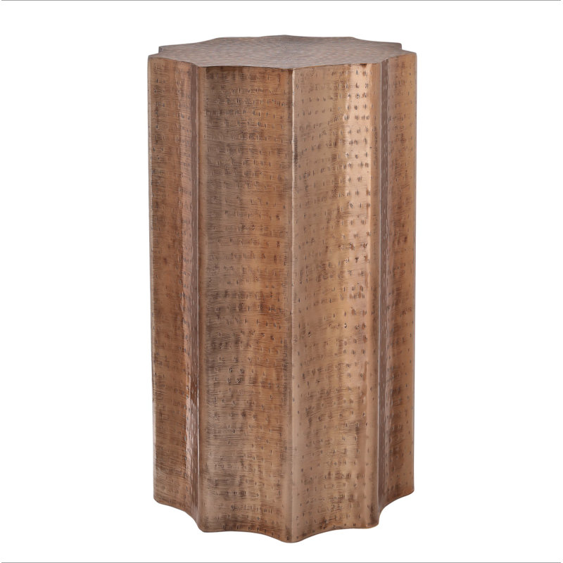 Table d'appoint, tambour, côté, table de bout, table de chevet, lampe, salon, chambre à coucher, Cuivre