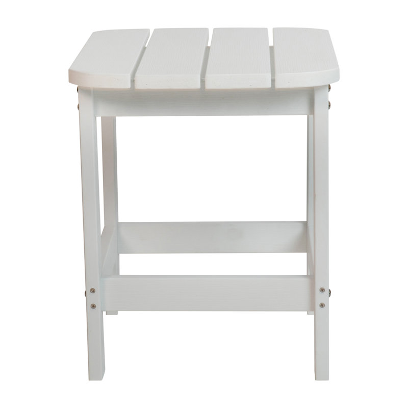 All-Weather Poly Resin Wood Adirondack Side Table, White