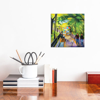 Stroll In Central Park by Maxine Shore - Wrapped Canvas Painting