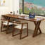 Bureau rectangulaire en bois massif brun noisette-540541497