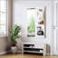 Miroir mural pleine grandeur avec tablette et crochet, conception polyvalente et peu encombrante pour la chambre à coucher, le salon et l'entrée