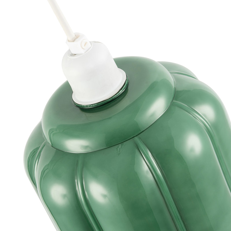 18cm H Glass Round Lamp Shade ( Slip-On ) in Green