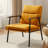 Fabric Upholstered Accent Armchair With Metal Frame And Wooden Armrests-118866583