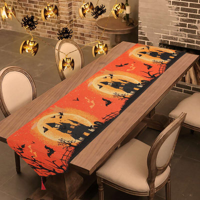 Adrienne Rectangle Halloween Polyester Table Runner