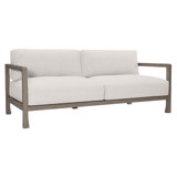 Tanah 80" Wide Outdoor Teak Patio Sofa with Cushions