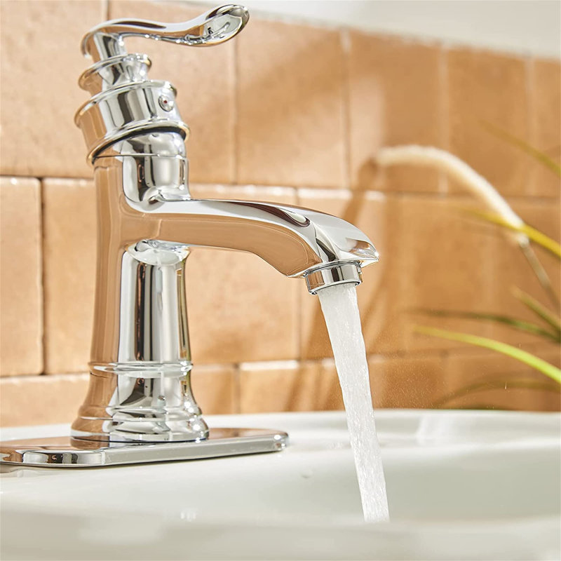 Single-Hole Single-handle Bathroom Faucet with Drain Assembly, Chrome