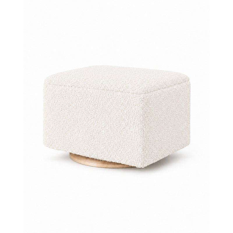 Upholstered Footstool, High Performance Bouclé Oyster