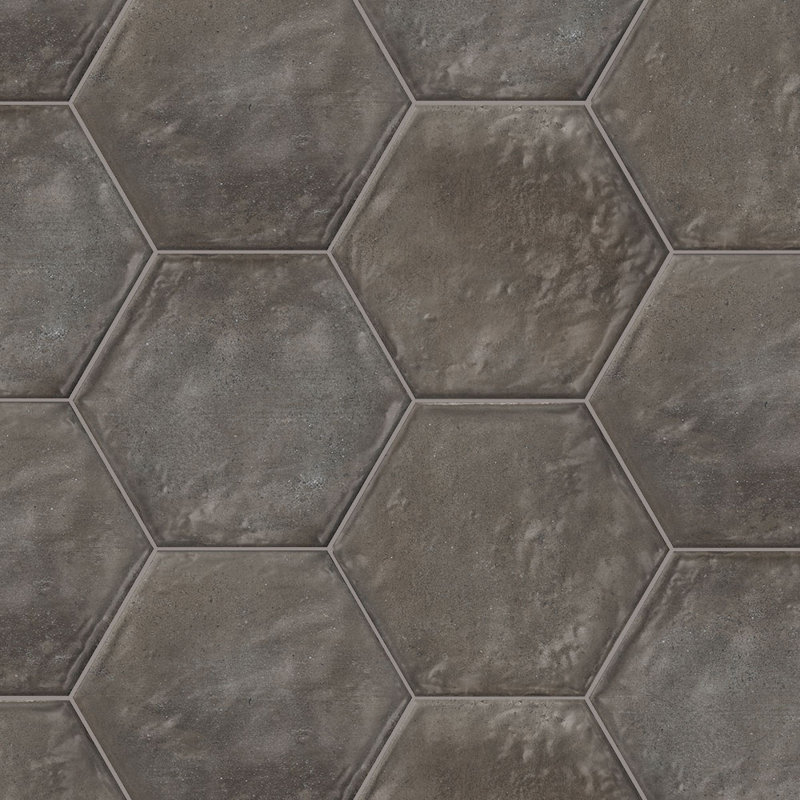 Carrelage hexagonal en porcelaine pour mur et plancher Autumn Essentials 7X8, Noir, noir, noir, noir