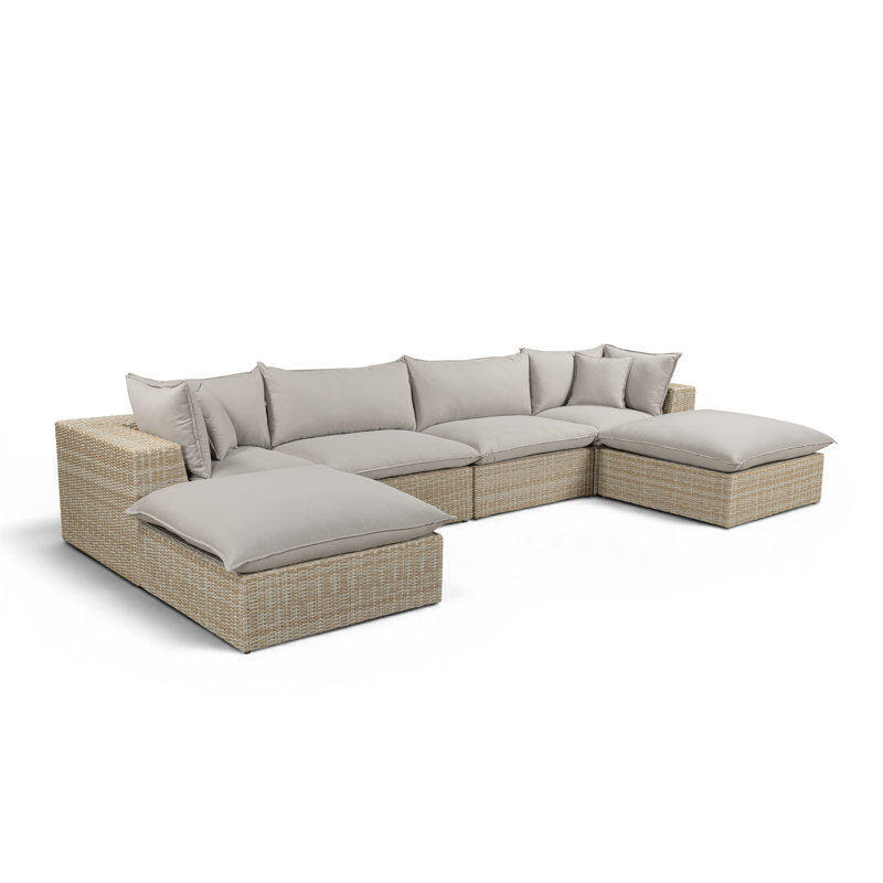 Canapé modulaire d'extérieur Cali, 4, Sofa, 2 Ottomans