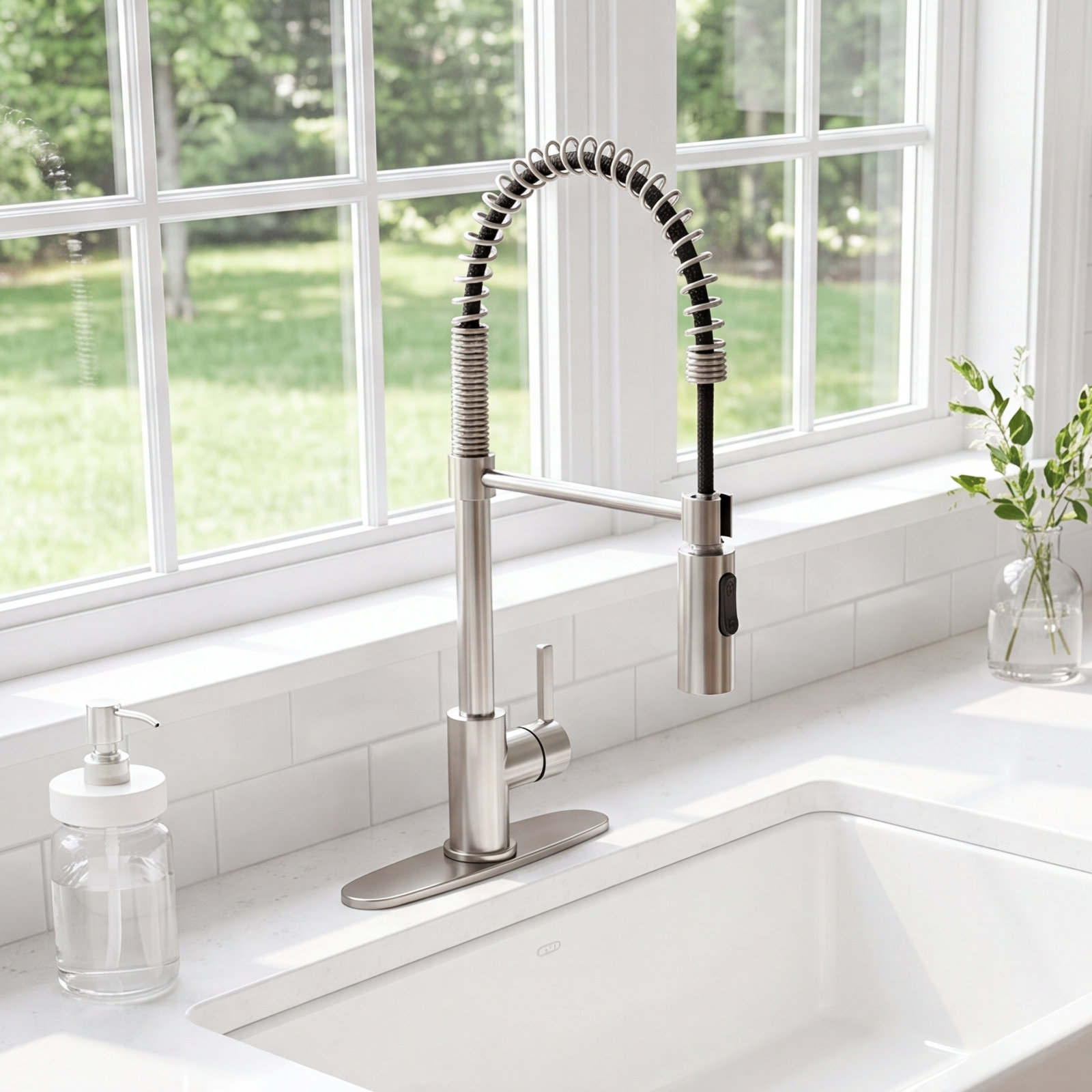 Kingston Brass Continental Pre-Rinse Faucet, Brushed Nickel