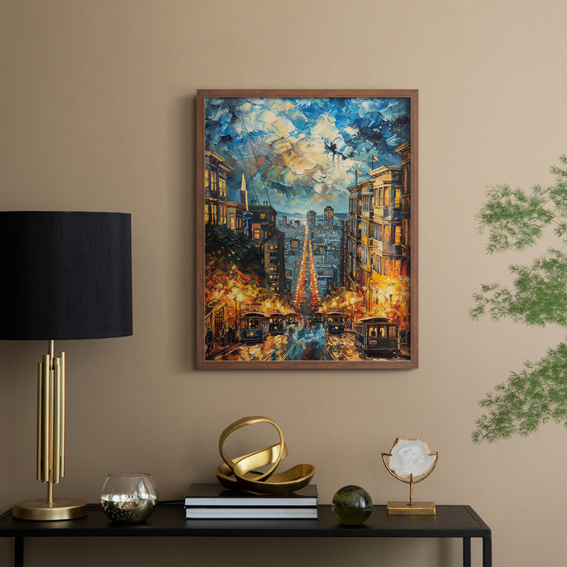LANDSCAPES Series CECLIV, reproduction encadrée - bois massif, Noyer, H 30 po x l 24 po