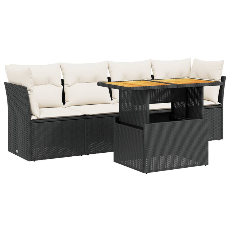 Vidaxl Garden Sofa Set Black, Cream