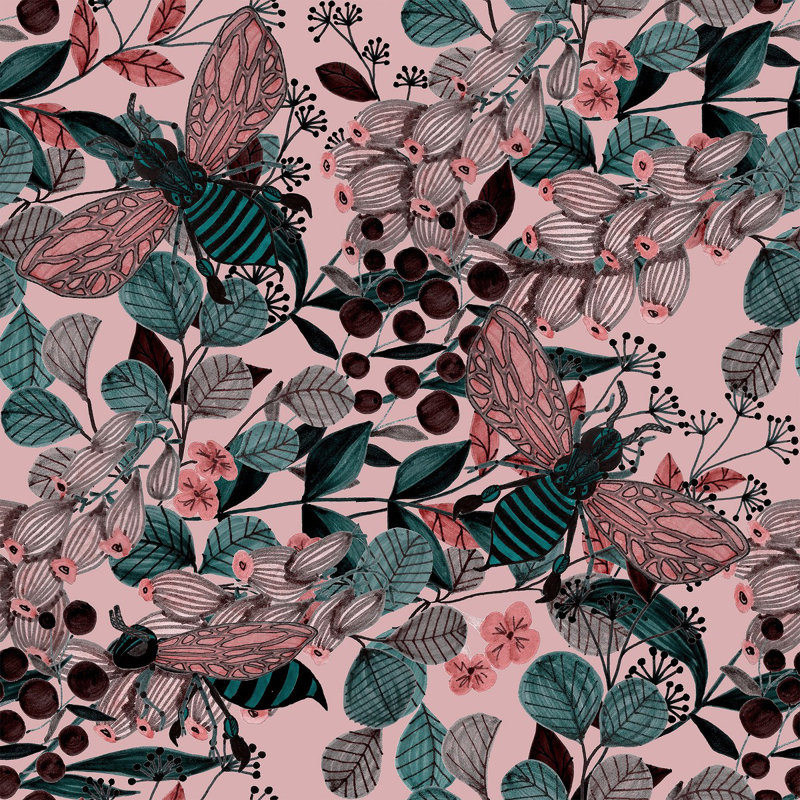 Floral Tile, 2.08' W x 18.75' L