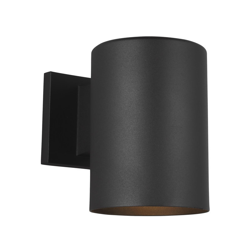 Cylinders 1 - Light Outdoor Flush Mount, 7.25" H x 5.13" W x 5.13" D, No, Black