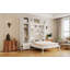 Grand lit escamotable mural avec armoire supérieure, tablettes et garde-robe pour une efficacité et un rangement optimaux, blanc