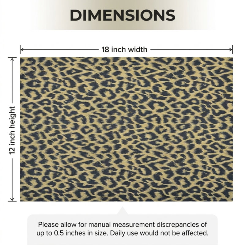 Ensemble de 6 napperons imprimés léopard Leopard, Or/noir