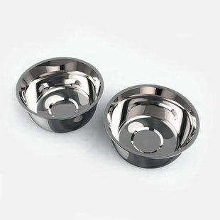Ensemble de 2 bols / plat en acier inoxydable pour chiens ou chats (Ensemble de 2)