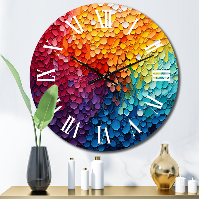 Hardedge Art Contrastant Cadence I - Horloge murale abstraite, Petit