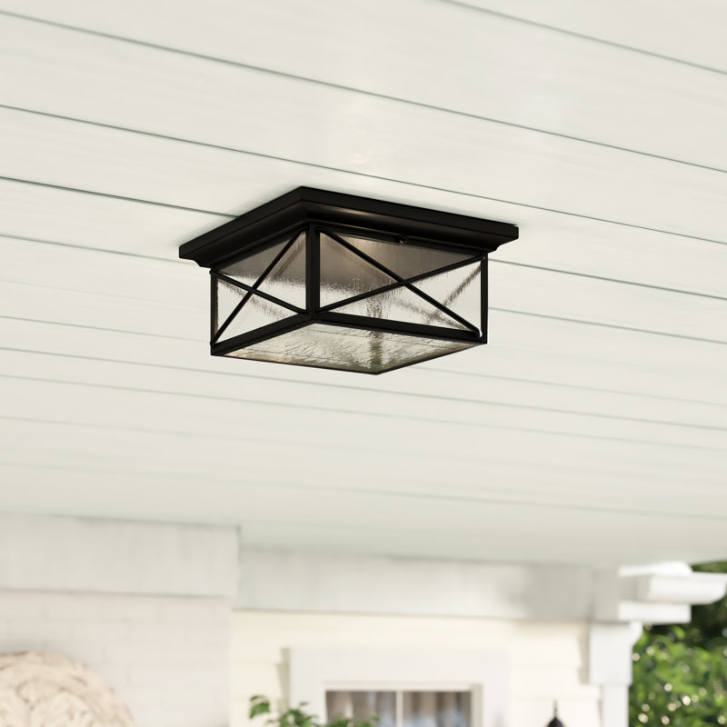 Topeka Black 2 - Bulb Outdoor Flush Mount