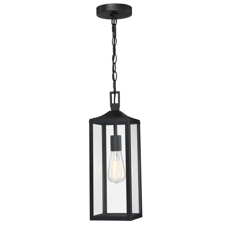 Luminaire suspendu d'extérieur 18 po avec finition noir mat, 1 culot E26