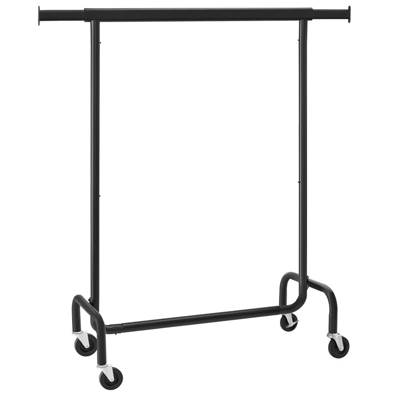 Gwenno 150cm Rolling Clothing Rack, Matte Black