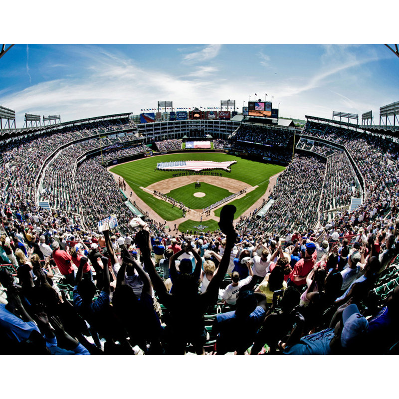 Ballpark au jour d'ouverture des Rangers d'Arlington au Texas, H 19 po x l 24 po