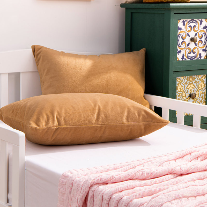 Solid Velvet Toddler Pillowcases, Camel