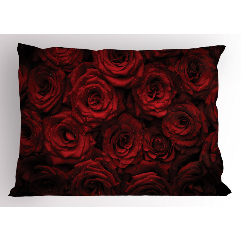 Black/Red Polyester Microfiber Piece Sham, King