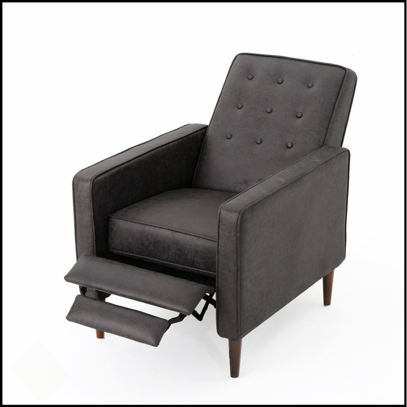 Mid-Century Modern Recliner With Comfortable Cushions And Durable Birch Legs For Elegant Relaxation