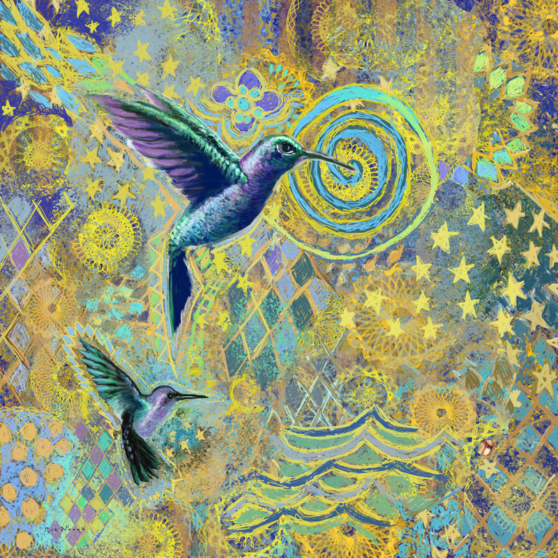 « hummingbird » par rick novak, reproduction d’art sur toile tendue, H 24 po x l 24 po