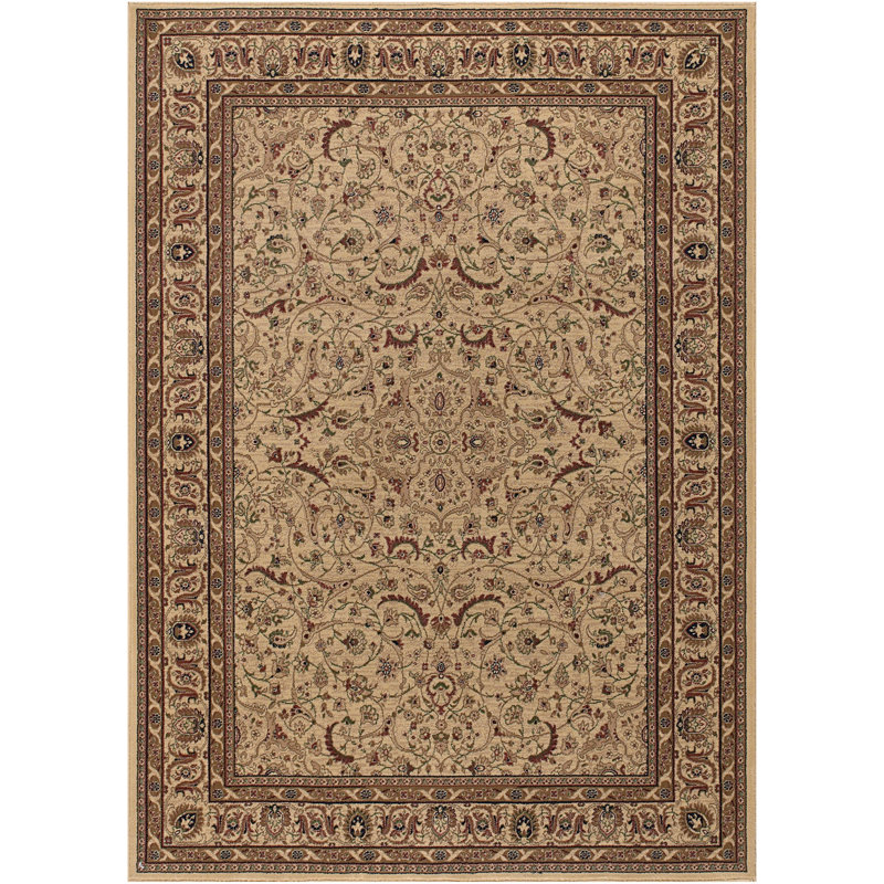 Tapis oriental Crillon Ispaghan / crème, Rectangle 9 pi 8 po x 13 pi 1 po